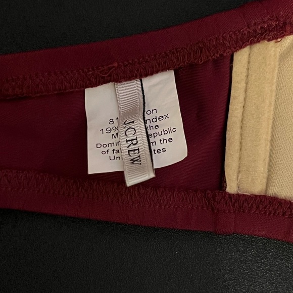 NWOT J. Crew Deep Red Women's Bikini Top - Picture 3 of 4